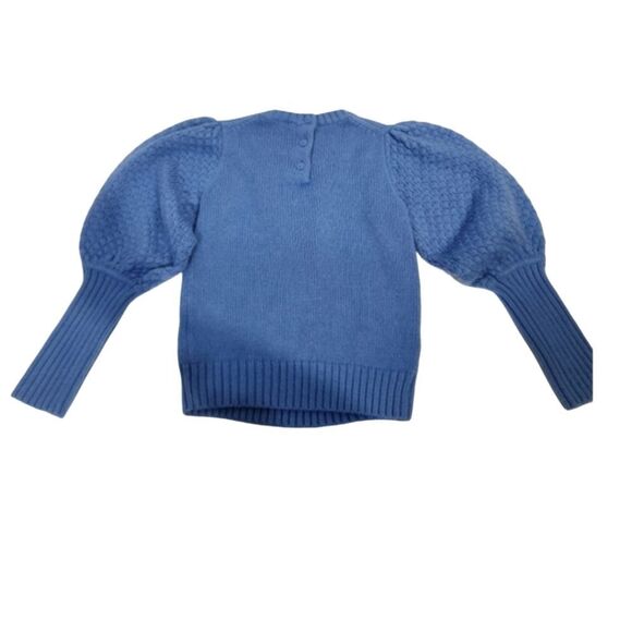 Janie and Jack blue cable knit balloon sleeves sweater size 7 - Picture 2 of 9